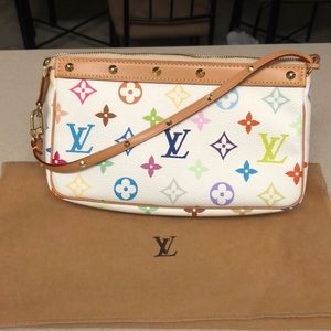 Louis Vuitton white multicolore pochette
